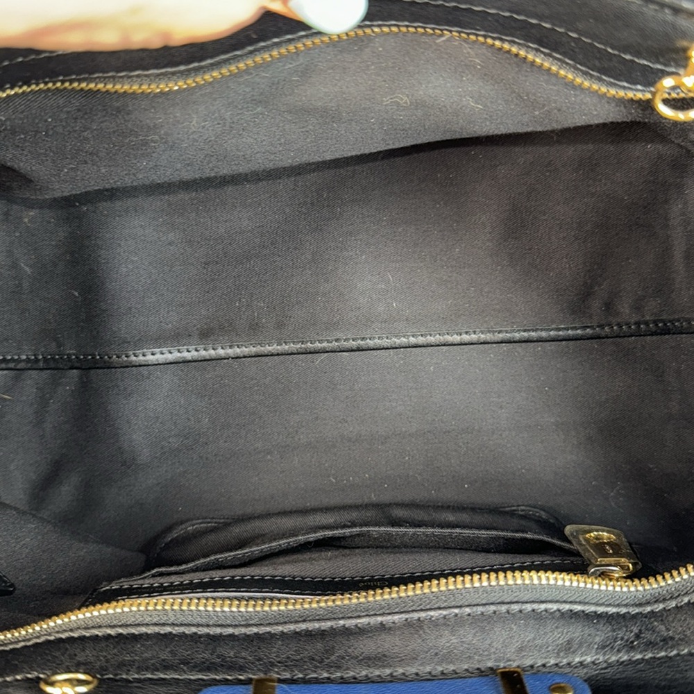 Chloe Blue and Black Leather Satchel - Picture 8 of 16